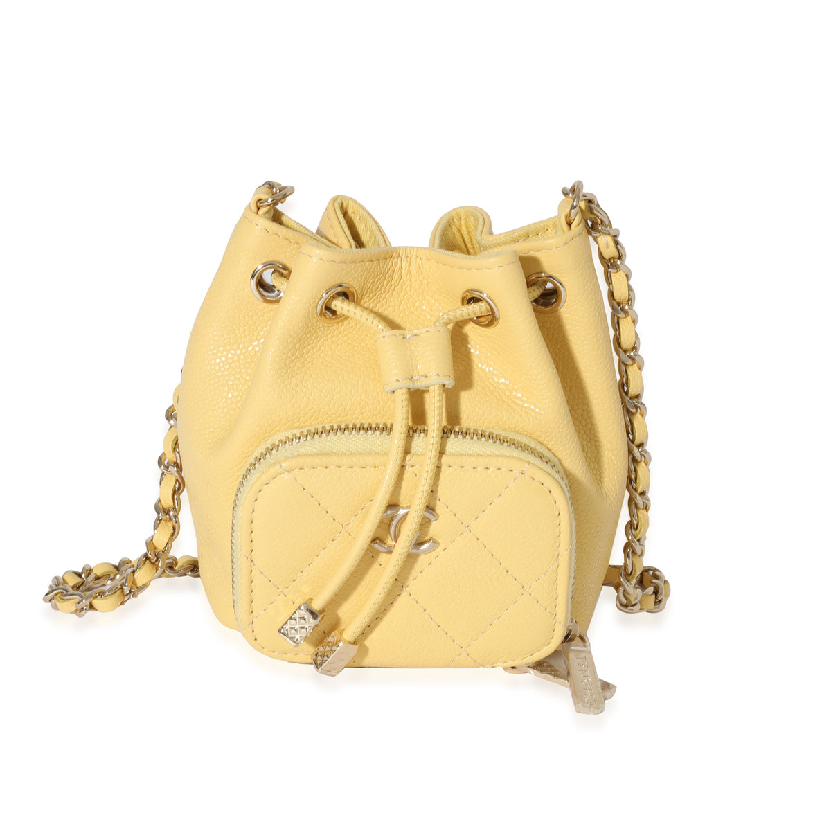 Chanel Yellow Caviar Mini Bucket Bag