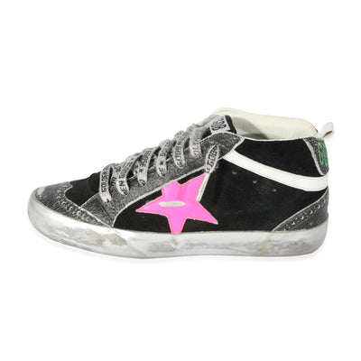 Golden Goose Wmns Mid Star Wave Sparkle - Black