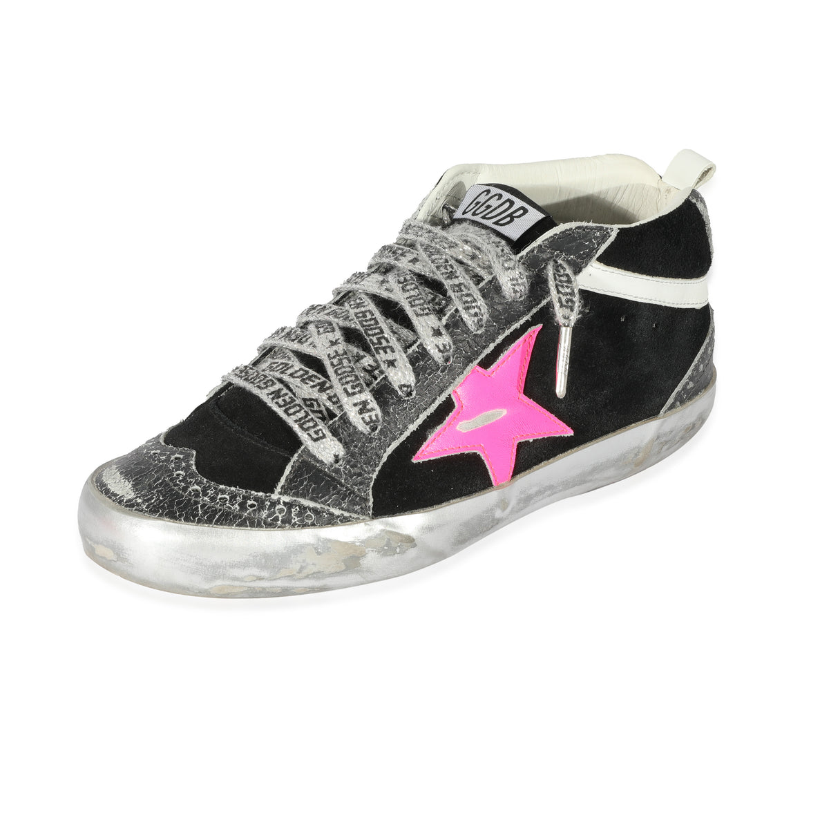 Golden Goose Wmns Mid Star Wave Sparkle - Black