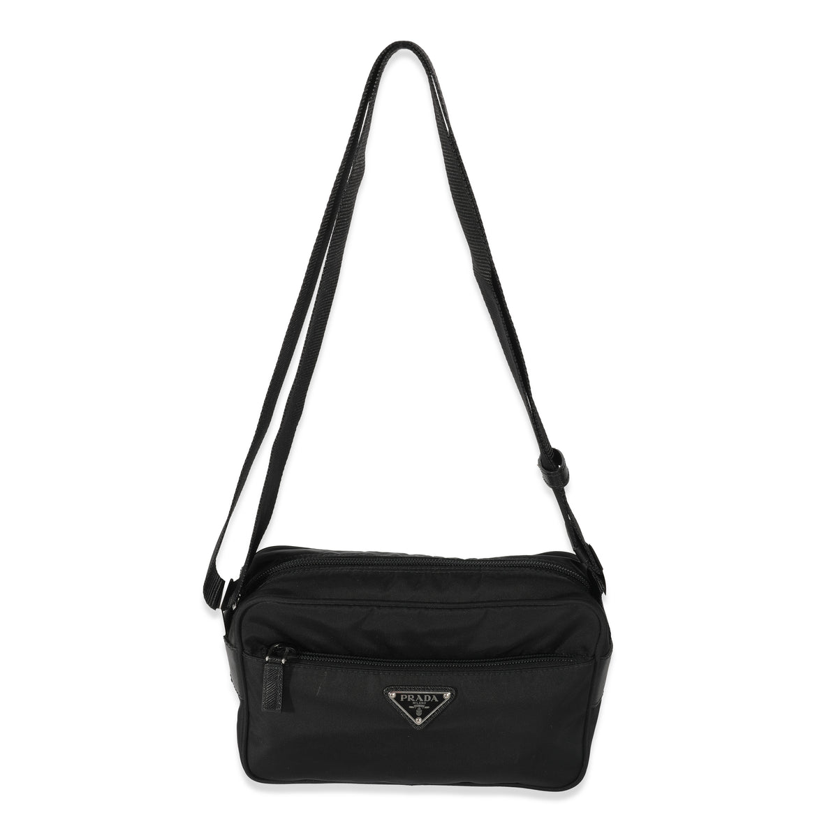 Prada Re-Nylon Black Front Pocket Bag