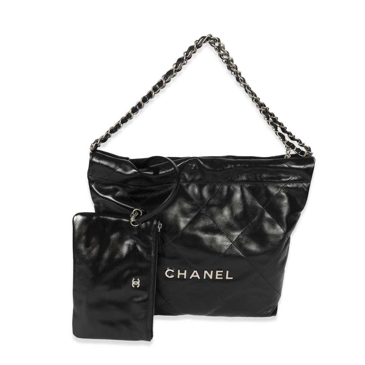 Chanel Black Shiny Calfskin Small 22 Bag, myGemma