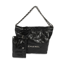 Chanel Black Shiny Calfskin Small 22 Bag