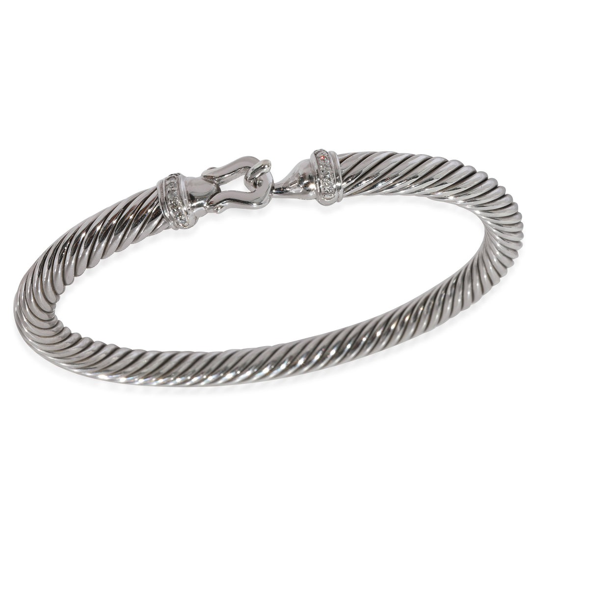 David Yurman Cable Collection Diamond Bracelet in  Sterling Silver 0.07 CTW