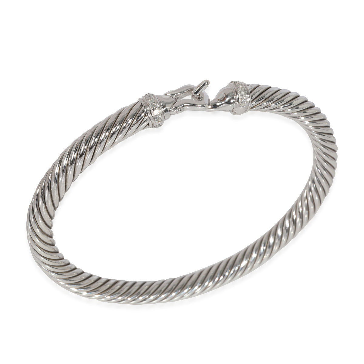 David Yurman Cable Collection Diamond Bracelet in  Sterling Silver 0.07 CTW