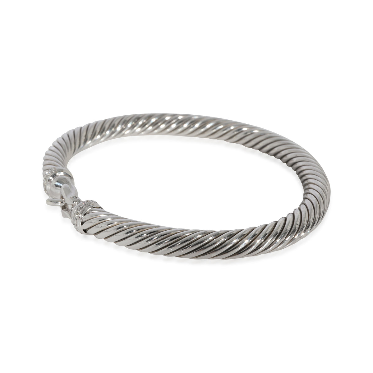 David Yurman Cable Collection Diamond Bracelet in  Sterling Silver 0.07 CTW