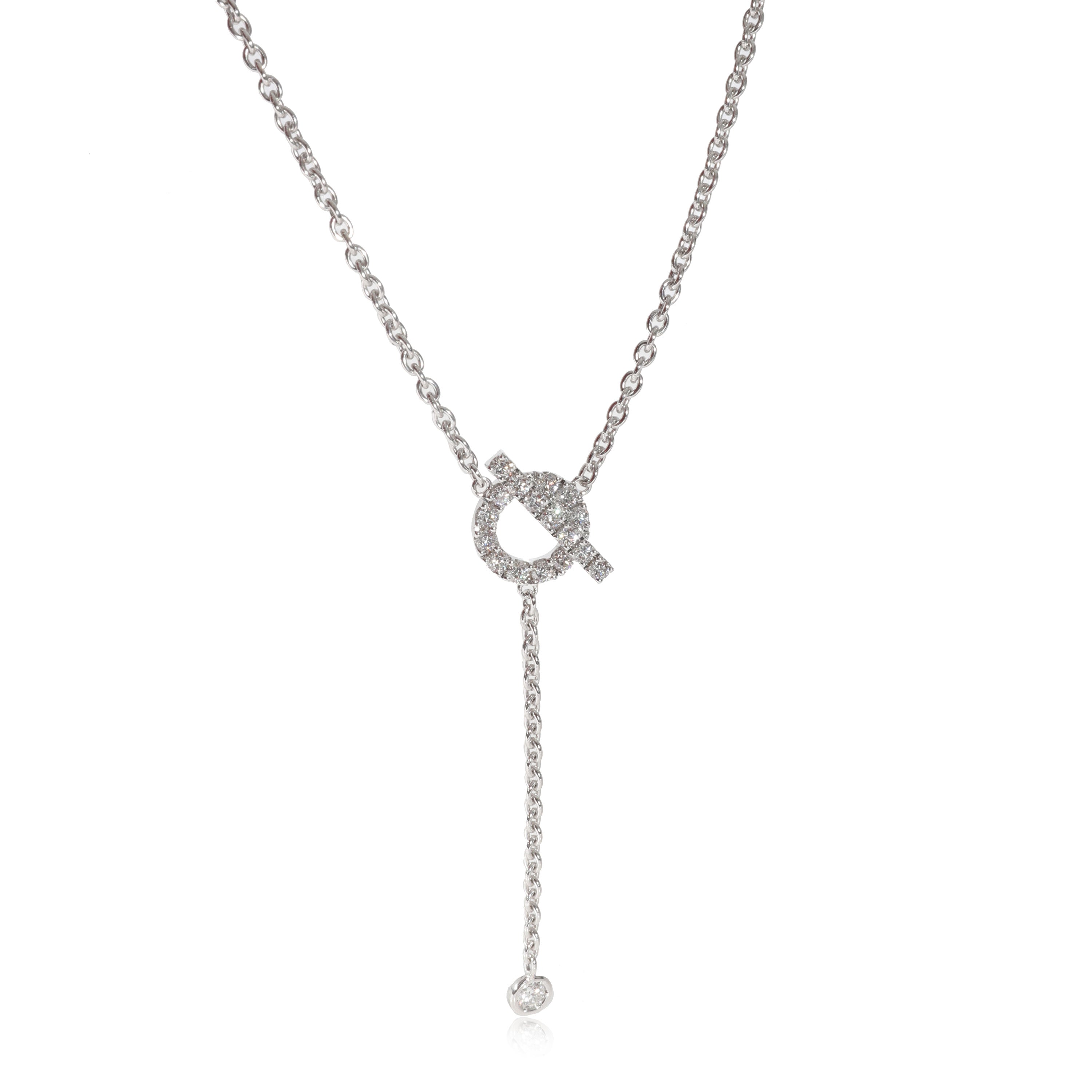 Hermès Finesse Lariat Diamond Necklace in 18 Karat White Gold CTW