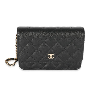 Chanel Black Caviar Mini Wallet On Chain