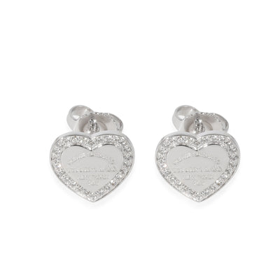 Return To Tiffany Diamond Heart Earrings in 18K White Gold 0.26 ctw