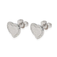 Return To Tiffany Diamond Heart Earrings in 18K White Gold 0.26 ctw