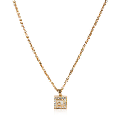 Chopard Happy Diamonds Square Diamond Halo Pendant  in 18k Yellow Gold 0.38 CTW