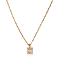 Chopard Happy Diamonds Square Diamond Halo Pendant  in 18k Yellow Gold 0.38 CTW