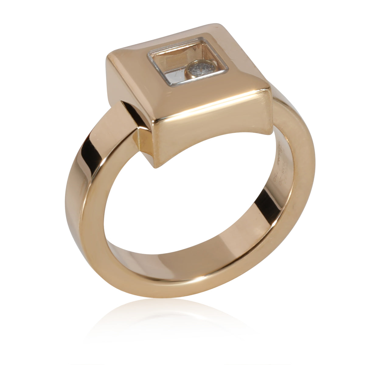 Chopard Happy Diamonds Square Ring in 18k Yellow Gold 0.05 CTW