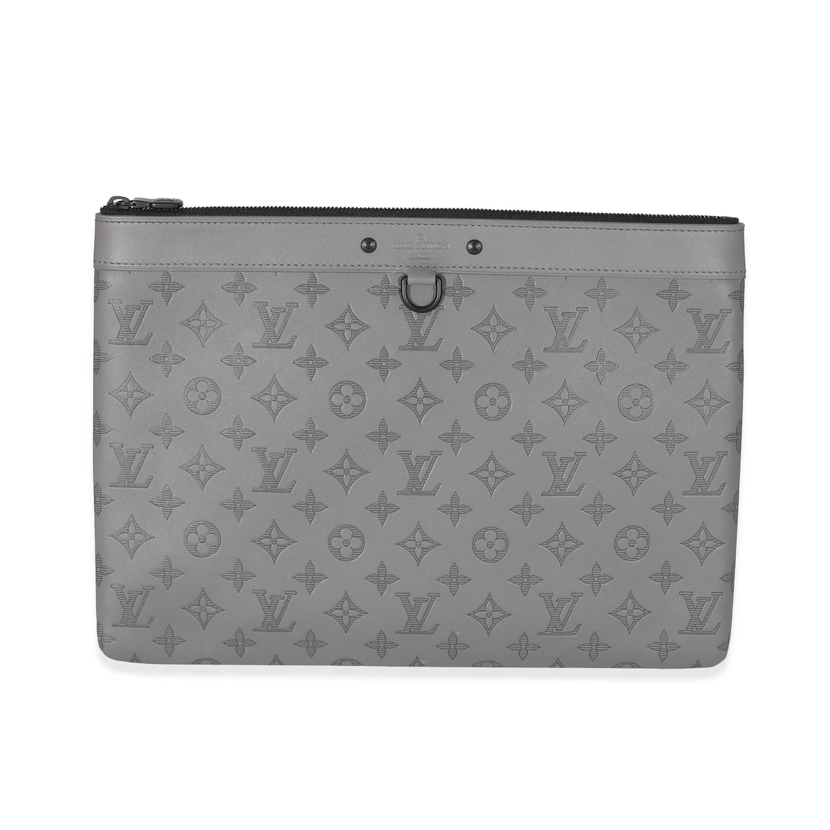 Louis Vuitton Discovery Pochette Monogram Shadow Leather GM Black