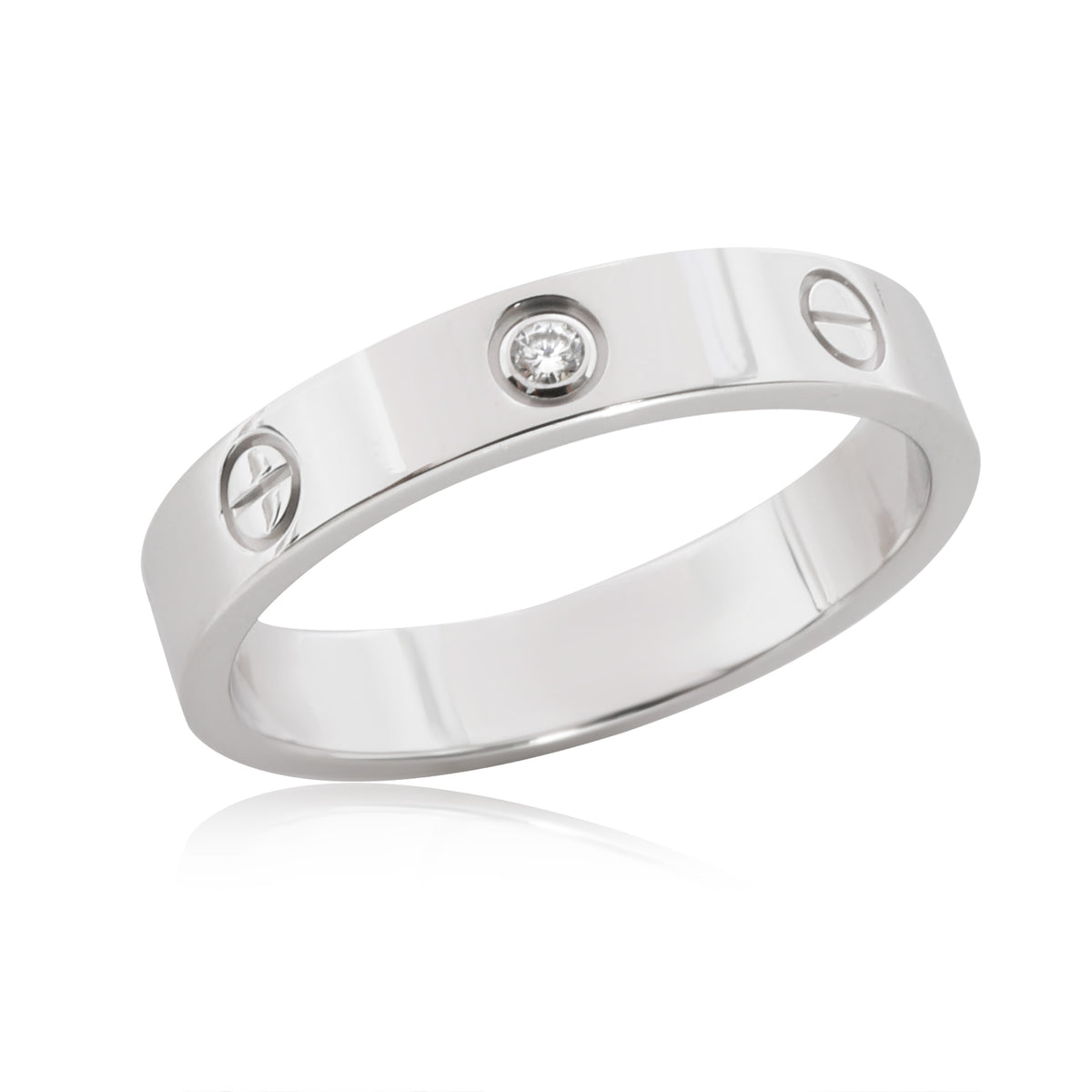 Cartier Love Diamond Wedding Band in 18k White Gold 0.02 CTW