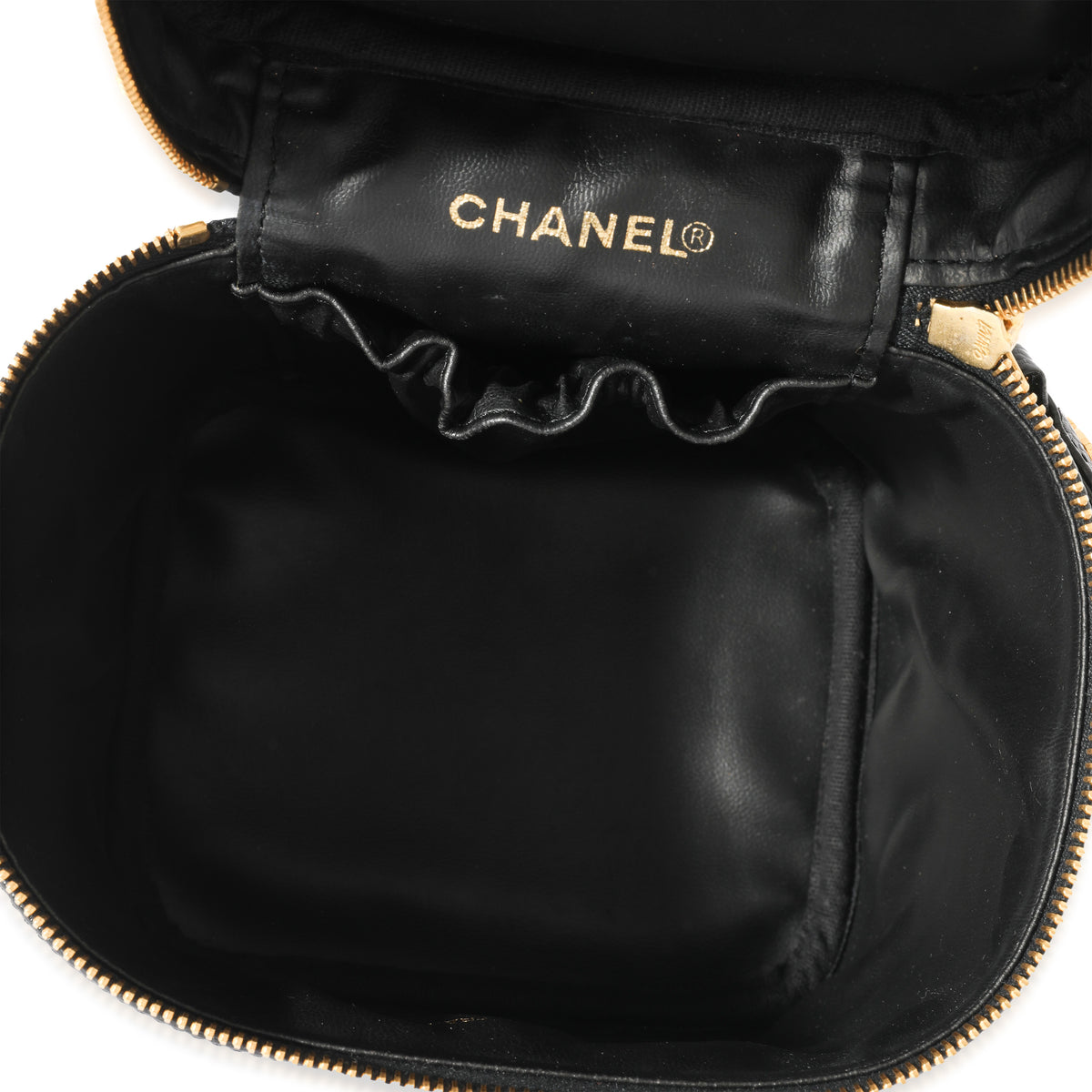 Chanel Vintage Black Caviar CC Vanity Case