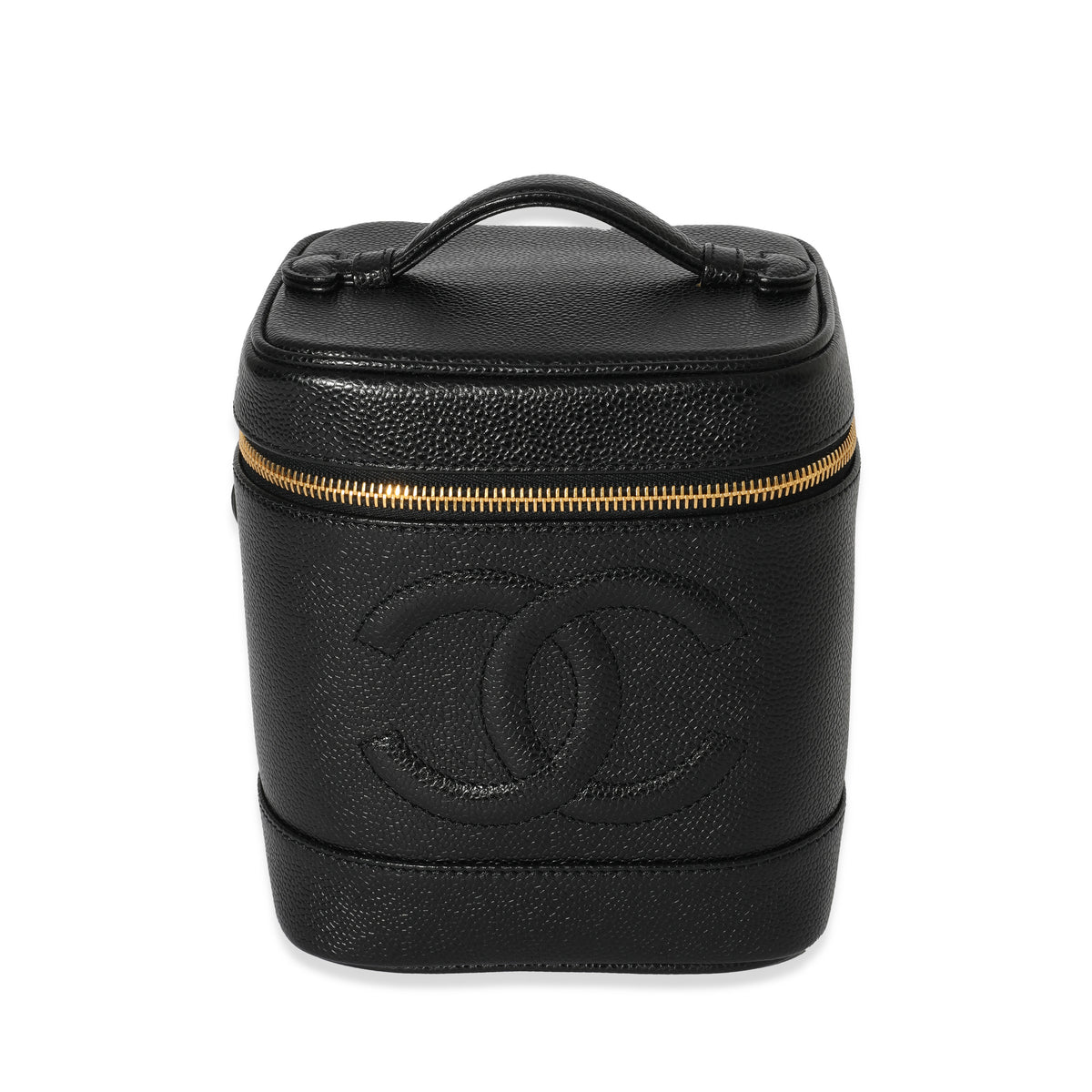 Chanel Vintage Black Caviar CC Vanity Case