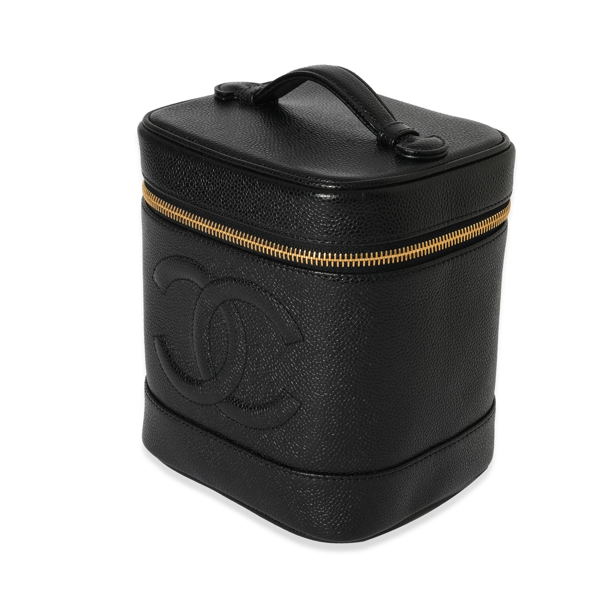 Chanel Vintage Black Caviar CC Vanity Case