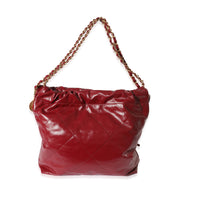 Chanel Burgundy Shiny Calfskin Small 22