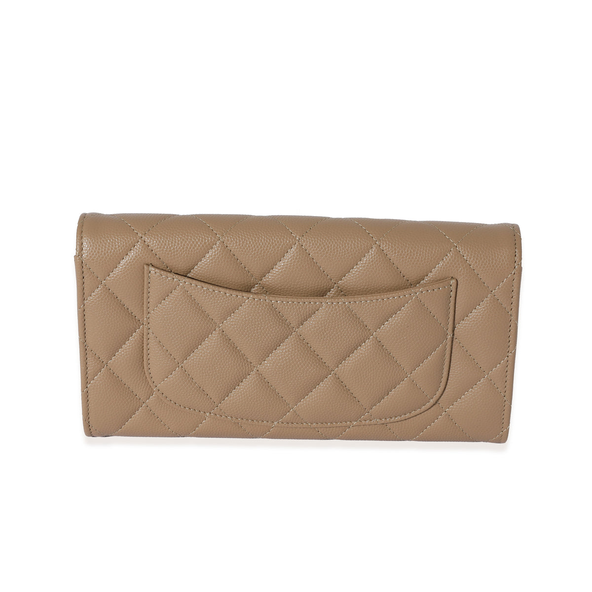 Chanel Beige Quilted Caviar Flap Card Holder Wallet, myGemma
