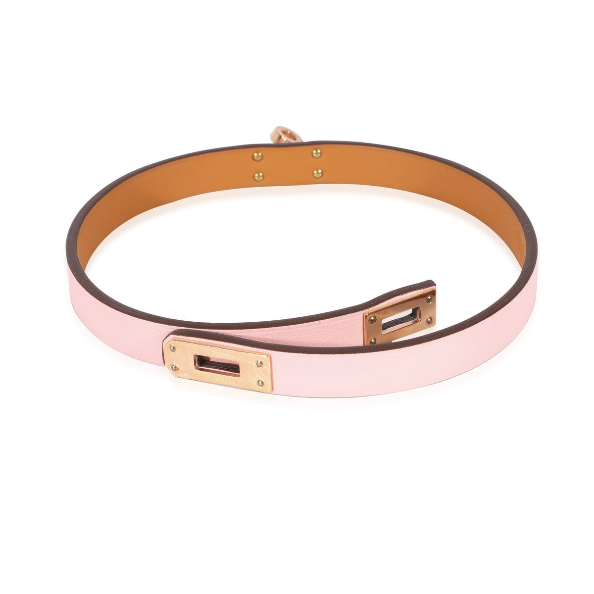 Hermès Mini Kelly Double Tour Pink Leather Bracelet