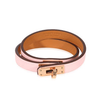 Hermès Mini Kelly Double Tour Pink Leather Bracelet