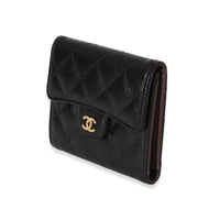 Chanel Black Caviar Small Classic Flap Wallet