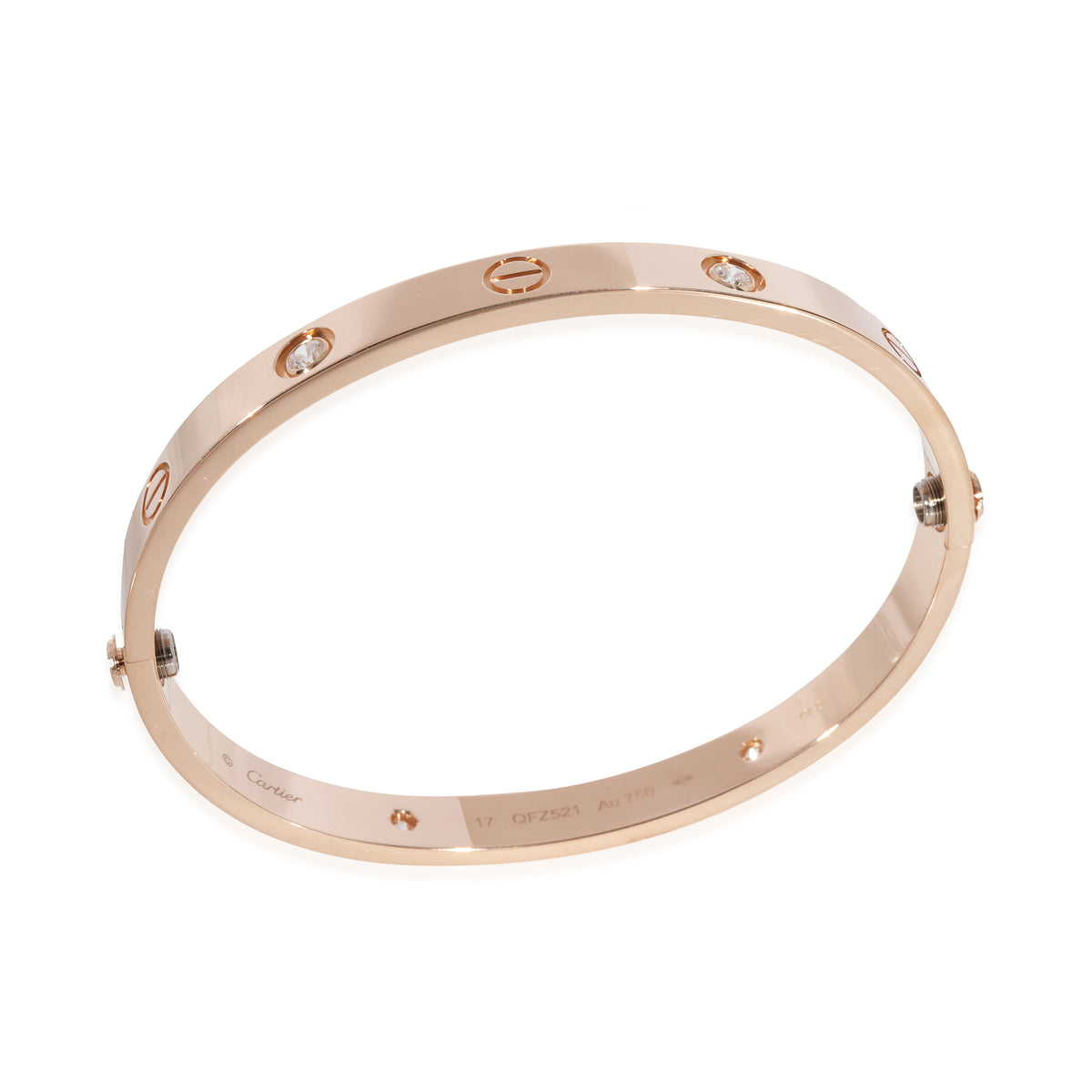 Cartier LOVE Diamond Bracelet in 18K 18K Rose Gold 0.42 CTW