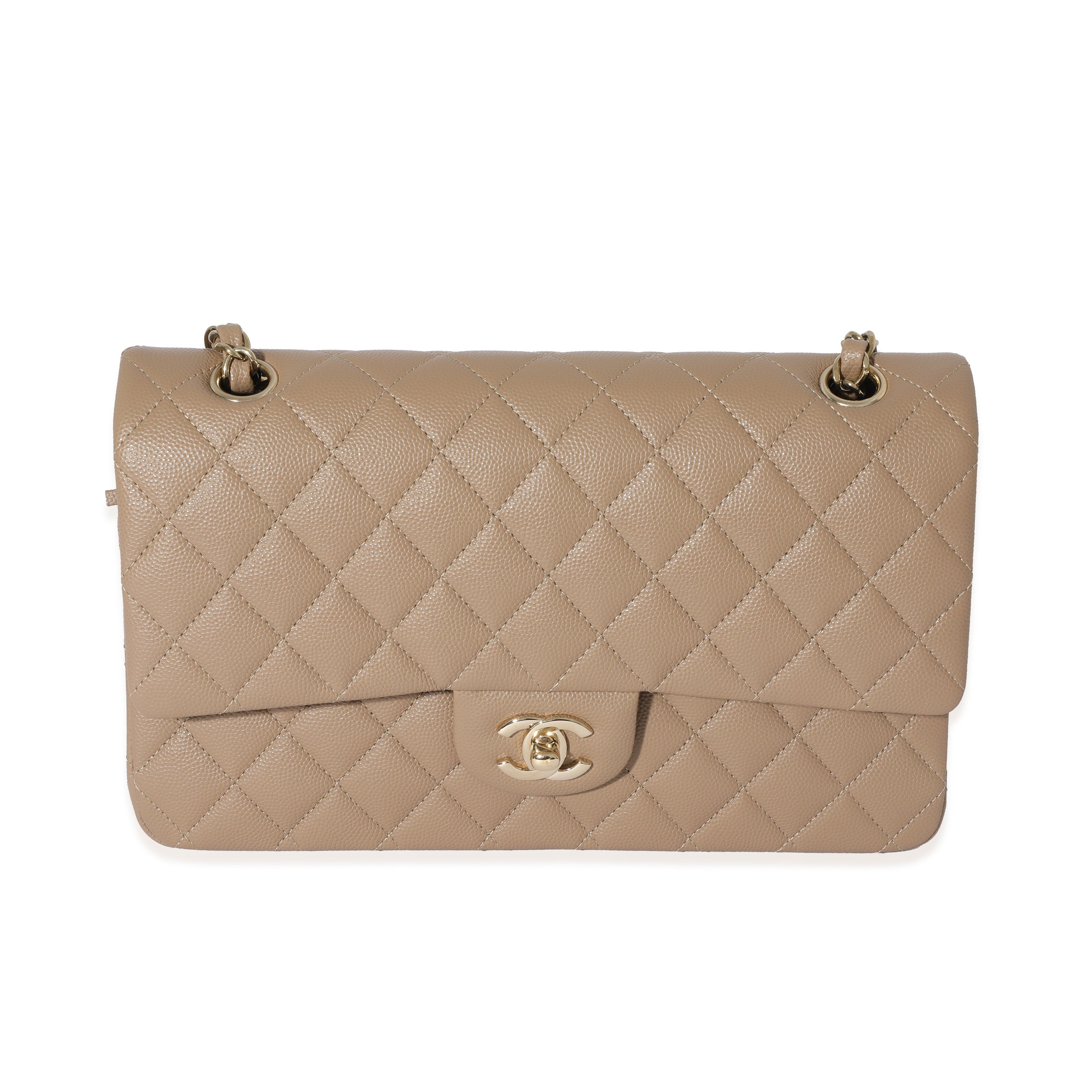 Chanel Pearl Crush Round Clutch with Chain in Coral Pink Lambskin