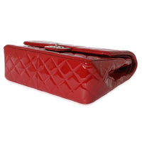 Chanel Red Quilted Patent Leather Jumbo Double Flap Bag