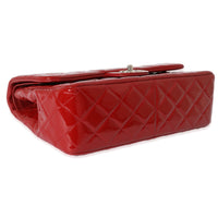 Chanel Red Quilted Patent Leather Jumbo Double Flap Bag