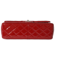 Chanel Red Quilted Patent Leather Jumbo Double Flap Bag