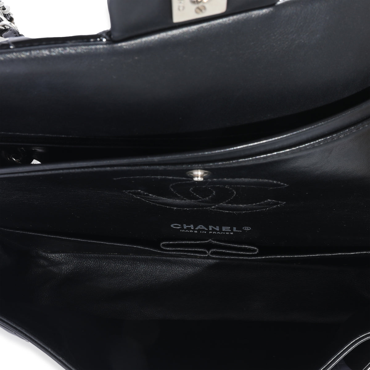 Chanel Black Patent Medium Classic Flap Bag