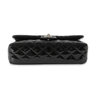 Chanel Black Patent Leather Classic Medium Double Flap Bag