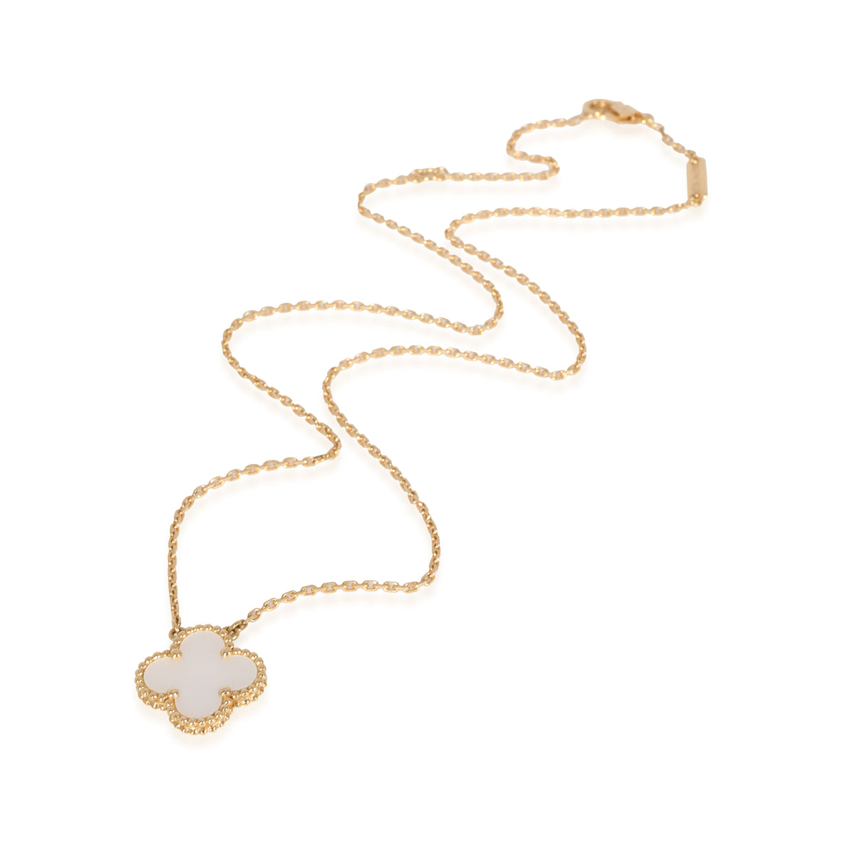 Van Cleef & Arpels Alhambra Mother Of Pearl Necklace in 18k Yellow Gold