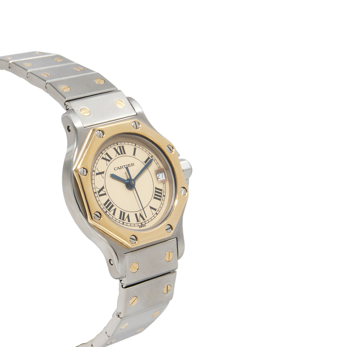 Cartier Santos Octagon 187903 Womens Watch in 18kt Stainless Steel/Yellow Gold