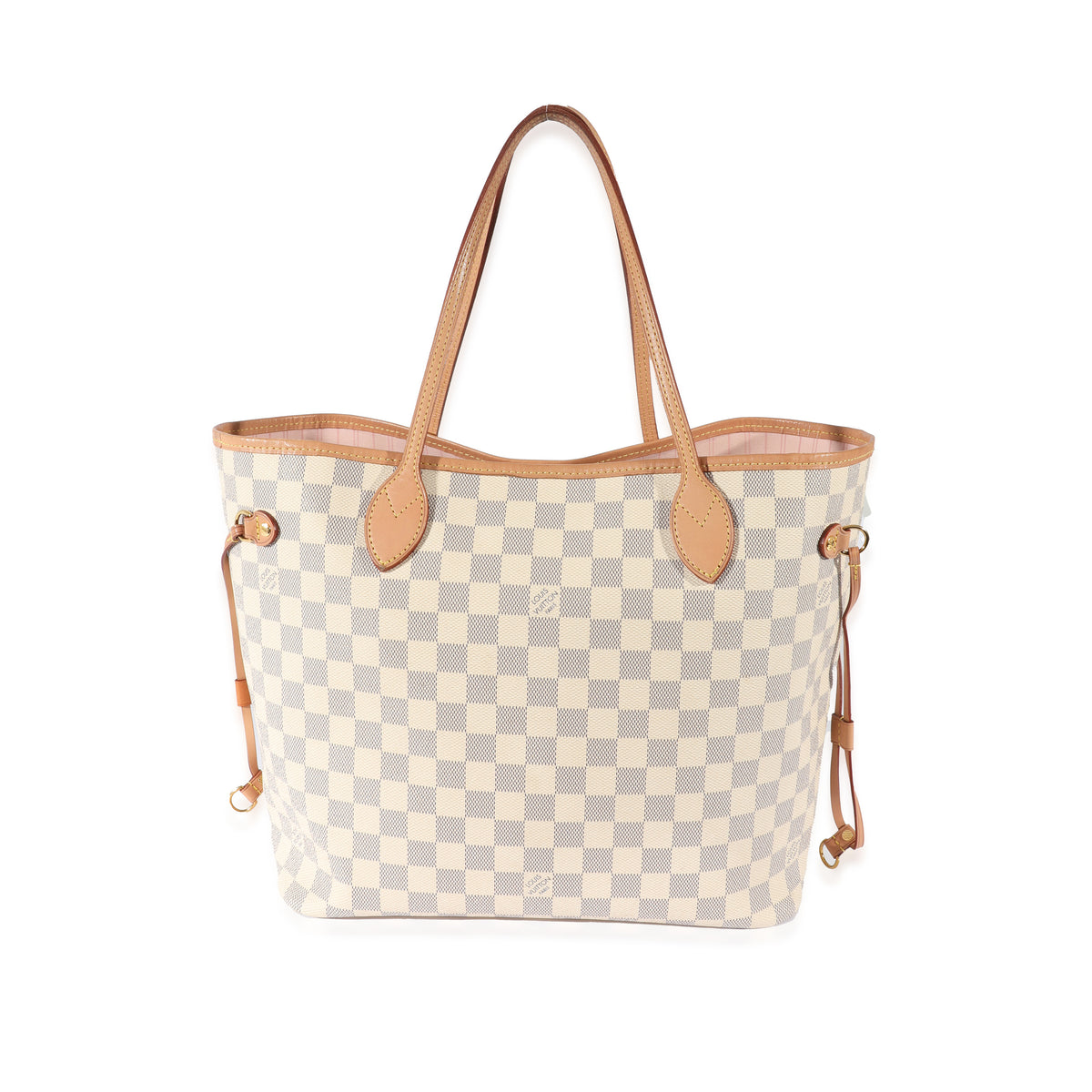 Louis Vuitton Neverfull Mm Rose Ballerine with Pouch 2019 White