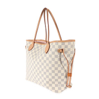 Louis Vuitton Rose Ballerine Damier Azur Canvas Neverfull MM