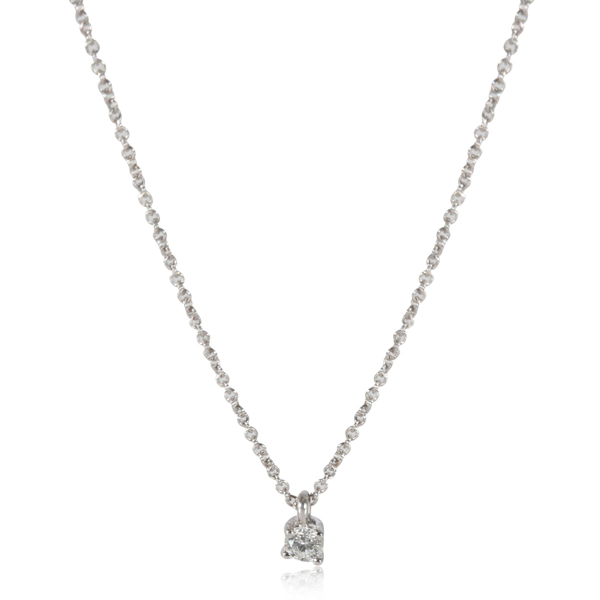 Tiffany & Co. Solitaire Diamond Pendant in Platinum 0.12 CTW