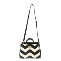 Gucci White Black GG Marmont Top Handle Tote