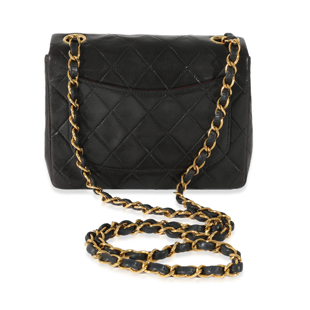 Chanel Vintage Black Lambskin 24K Mini Flap Bag