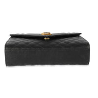 Saint Laurent Black Grain De Poudre Medium Envelope In Mix Flap Bag