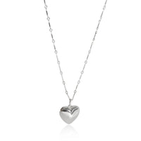 Tiffany & Co. Puff Heart Pendant in  Sterling Silver on Link Chain