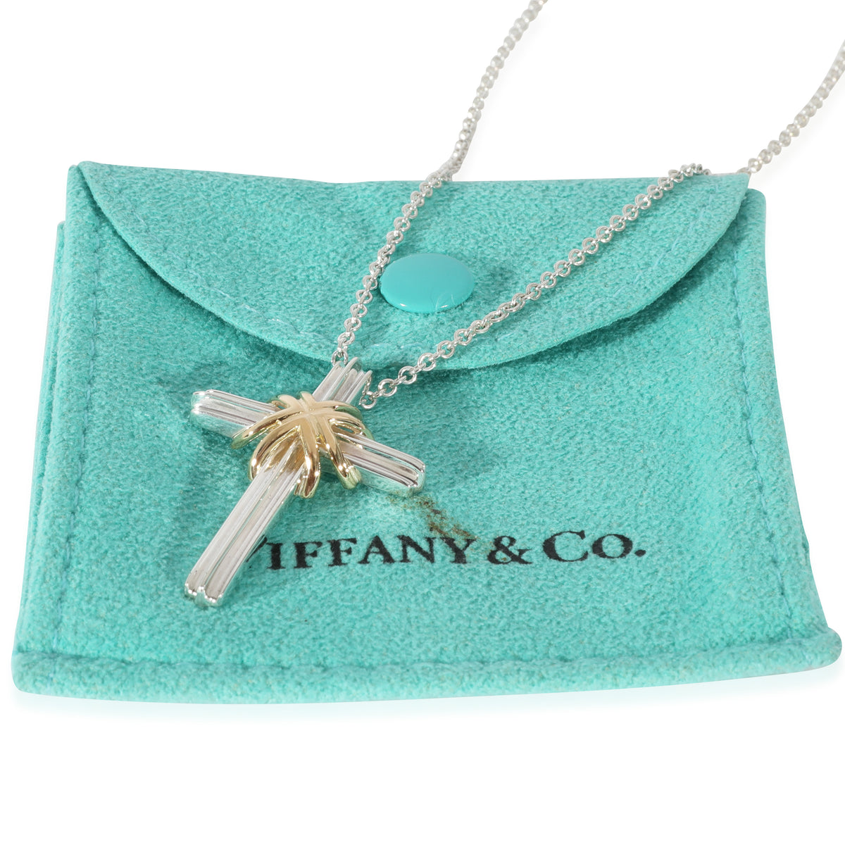 Tiffany & Co. Cross Pendant in 18k Yellow Gold/Sterling Silver