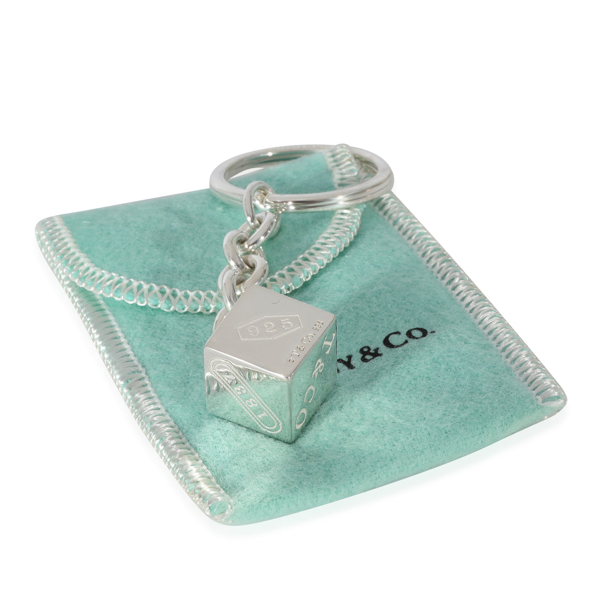 Tiffany & Co. 1837 Dice Key Ring in Sterling Silver