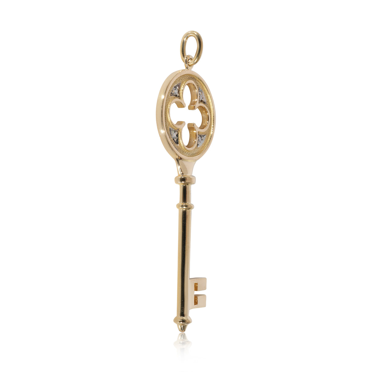Tiffany & Co. Clover Key Pendant in 18K Yellow Gold 0.04 CTW