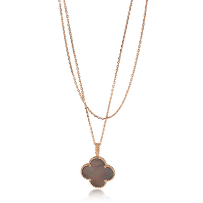 Van Cleef & Arpels Magic Alhambra Necklace Black Mother Of Pearl in Rose Gold