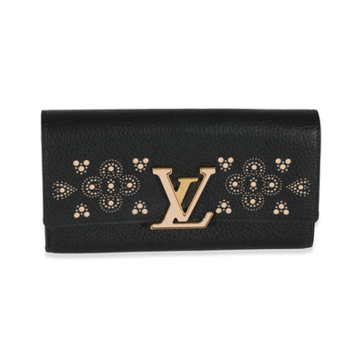 Louis Vuitton Black Leather Capucines Wallet