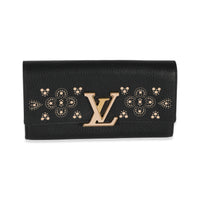 Louis Vuitton Black & Pink Taurillon Leather Capucines Compact Wallet, myGemma, NZ