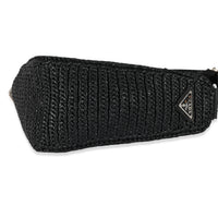 Prada Raffia Black Triangle Bag