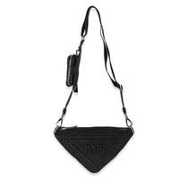 Prada Raffia Black Triangle Bag